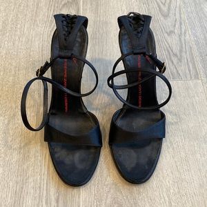 Giuseppe Zanotti Black Satin Heels